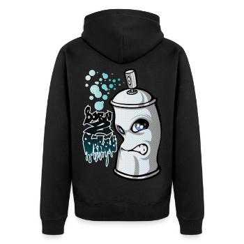Spray and graffiti - Unisex Premium Bio Zip Hoodie - Schwarz - Hinten - Nico (187cm)