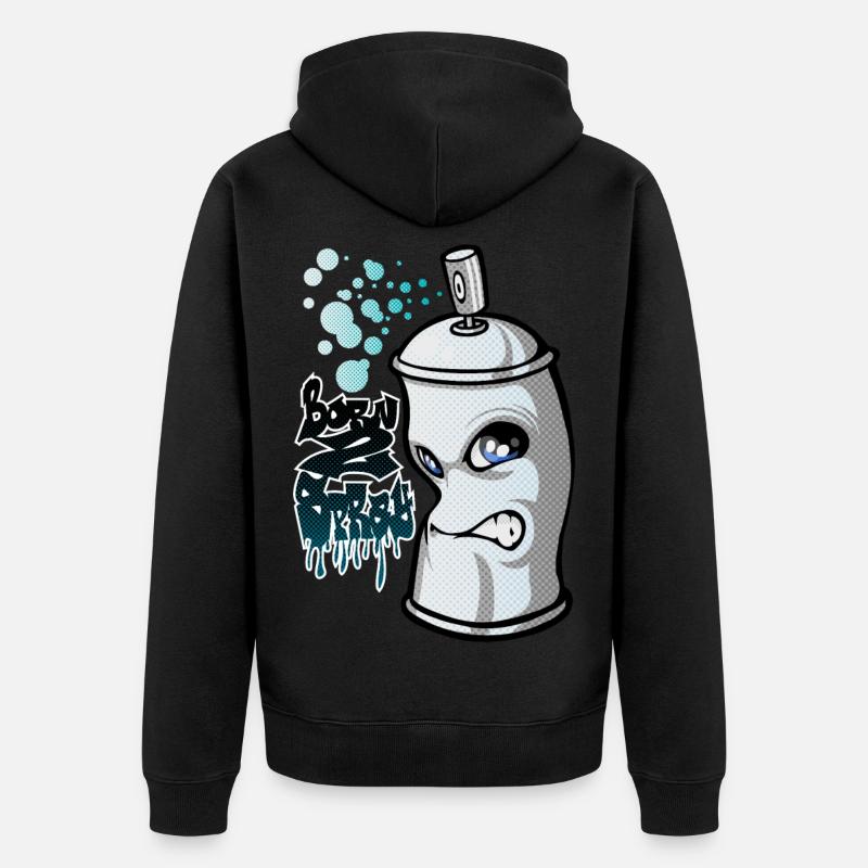 Spray and graffiti - Unisex Premium Bio Zip Hoodie - Schwarz