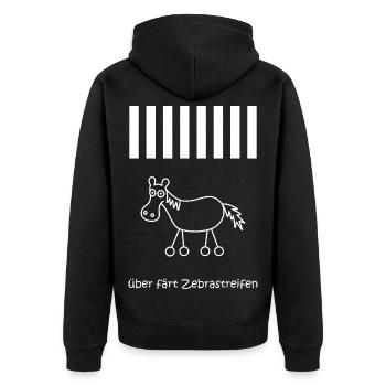 über färt zebrastreifen, Pferd mit Rädern, Verkehr - Unisex Premium Bio Zip Hoodie - Schwarz - Hinten - Nico (187cm)