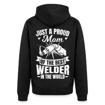 Fière maman du meilleur soudeur - Veste à capuche bio Premium Unisexe - noir - Dos - Nico (187cm)