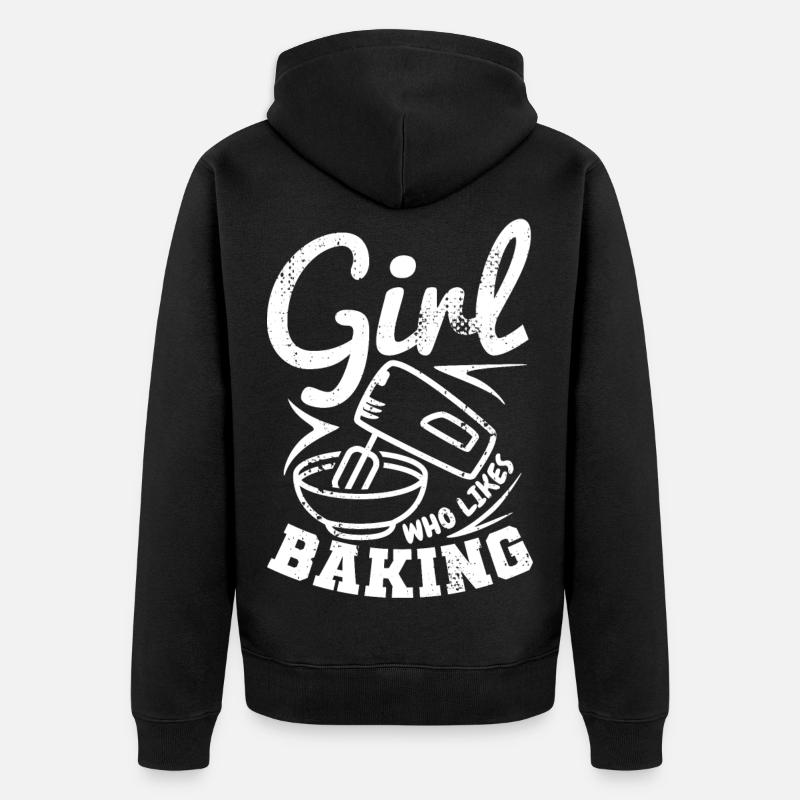 Fille qui aime cuisiner - Veste à capuche bio Premium Unisexe - noir