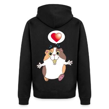 Hamster mignon - Veste à capuche bio Premium Unisexe - noir - Dos - Nico (187cm)