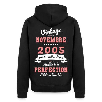 20 Years Anniversary - Vintage - November 2005 - Unisex Premium Organic Zip Hoodie - black - Back - Nico (187cm)