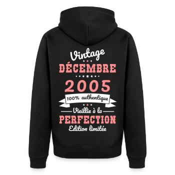 20 Years Anniversary - Vintage - December 2005 - Unisex Premium Organic Zip Hoodie - black - Back - Nico (187cm)