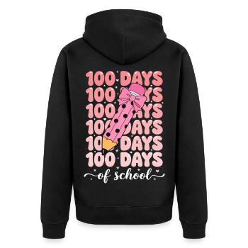 Célébration des 100 jours d’école - Veste à capuche bio Premium Unisexe - noir - Dos - Nico (187cm)