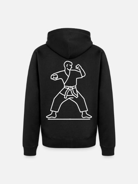 Karateka Sketch - Unisex Premium Organic Zip Hoodie - black