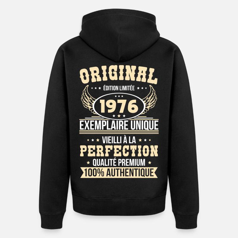1976 – Unique example – Premium quality - Unisex Premium Organic Zip Hoodie - black