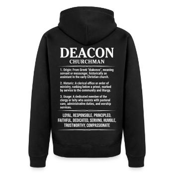 Définition religieuse de l’Église Diacre - Veste à capuche bio Premium Unisexe - noir - Dos - Nico (187cm)