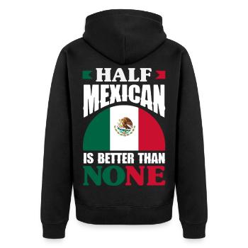 Mexiko Stolz & Heimat Mexikaner Mexico Flagge - Unisex Premium Bio Zip Hoodie - Schwarz - Hinten - Nico (187cm)