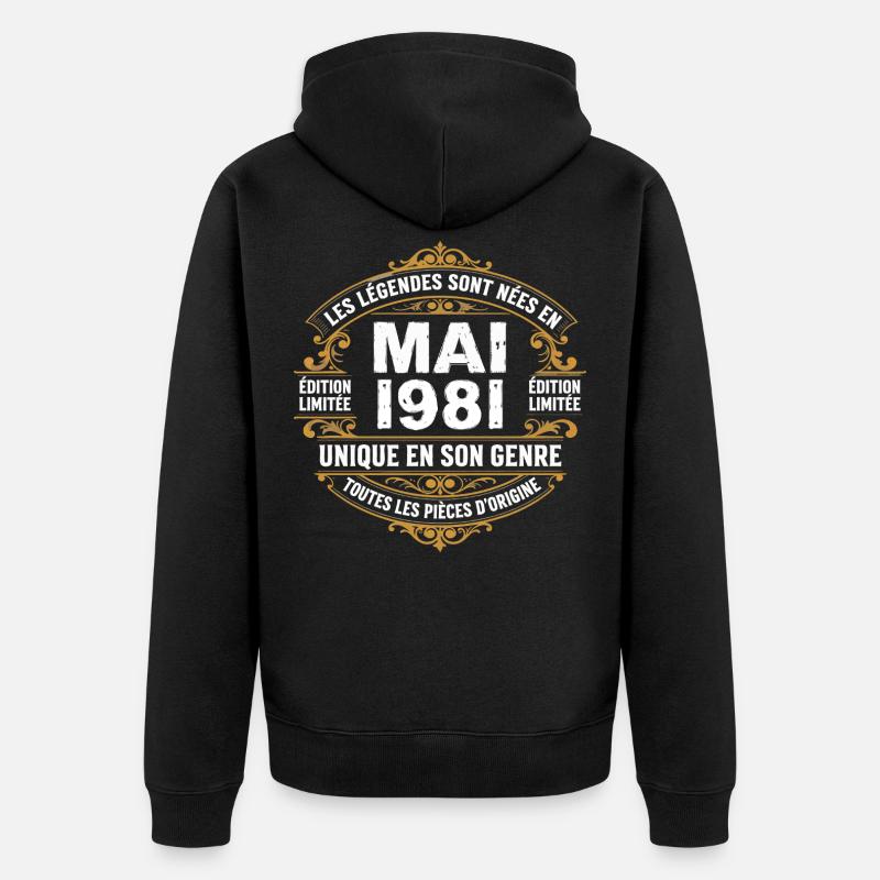 May 1981  - Veste à capuche bio Premium Unisexe - noir