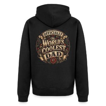 Officially the Coolest Dad in the World - Unisex Premium Organic Zip Hoodie - black - Back - Nico (187cm)