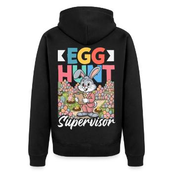 Frohe Ostern Süßer Osterhase Eiersuche Ostereier - Unisex Premium Bio Zip Hoodie - Schwarz - Hinten - Nico (187cm)