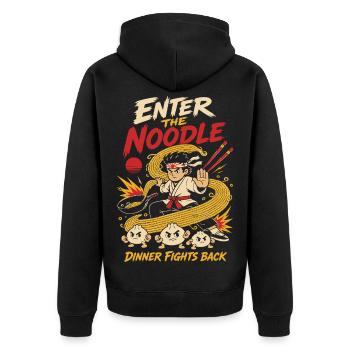 Voici l’humour des ramen d’arts martiaux aux nouilles - Veste à capuche bio Premium Unisexe - noir - Dos - Nico (187cm)