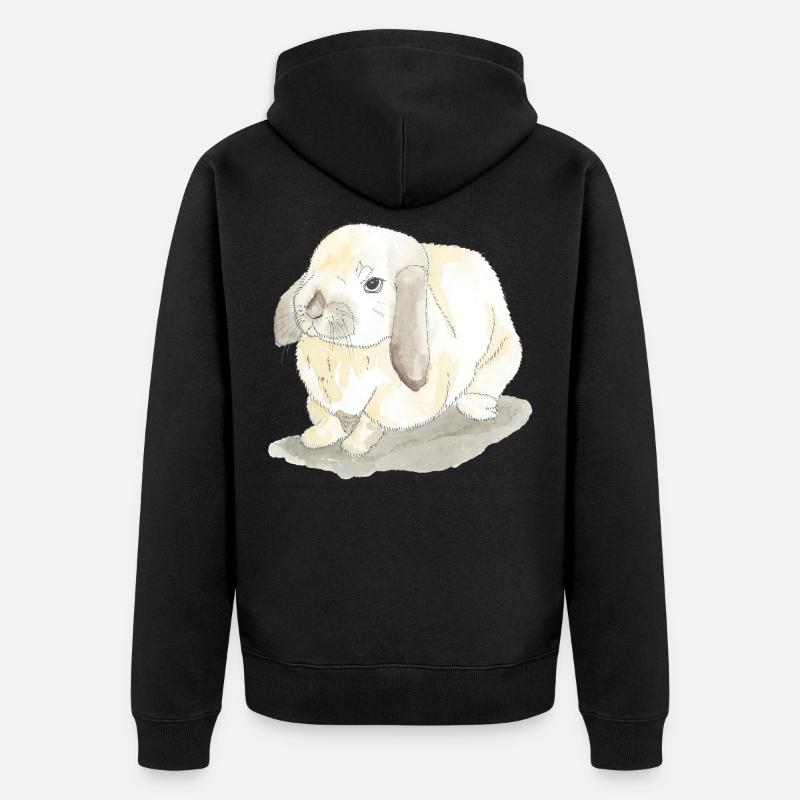 Lapins - Veste à capuche bio Premium Unisexe - noir
