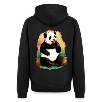 Cute Animals Panda Bear Animal Motif Gift Panda - Unisex Premium Organic Zip Hoodie - black - Back - Nico (187cm)