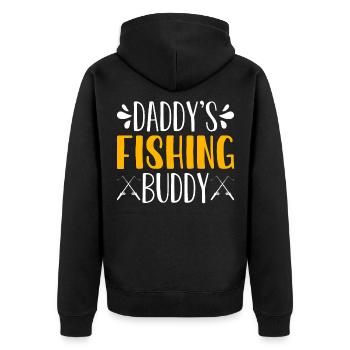 Daddy's fishing buddy - Unisex Premium Organic Zip Hoodie - black - Back - Nico (187cm)