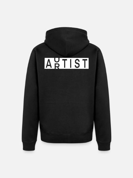 Artist/Autistic In - Unisex Premium Organic Zip Hoodie - black