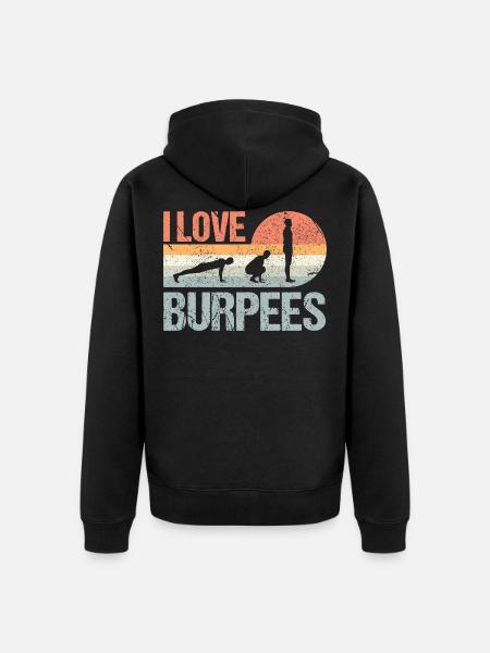 Burpees I Love Burpees - Unisex Premium Bio Zip Hoodie - Schwarz