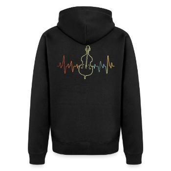 Violoncelle Heartbeat Violoncelliste Orchestre Musicien Rétro - Veste à capuche bio Premium Unisexe - noir - Dos - Nico (187cm)