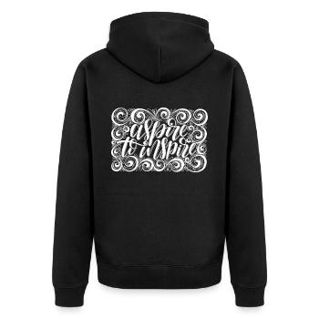 Inspiration Motivation Happiness Love Gift - Unisex Premium Organic Zip Hoodie - black - Back - Nico (187cm)