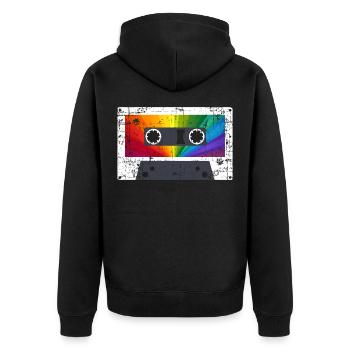 Musique de cassette Gay Pride - Veste à capuche bio Premium Unisexe - noir - Dos - Nico (187cm)