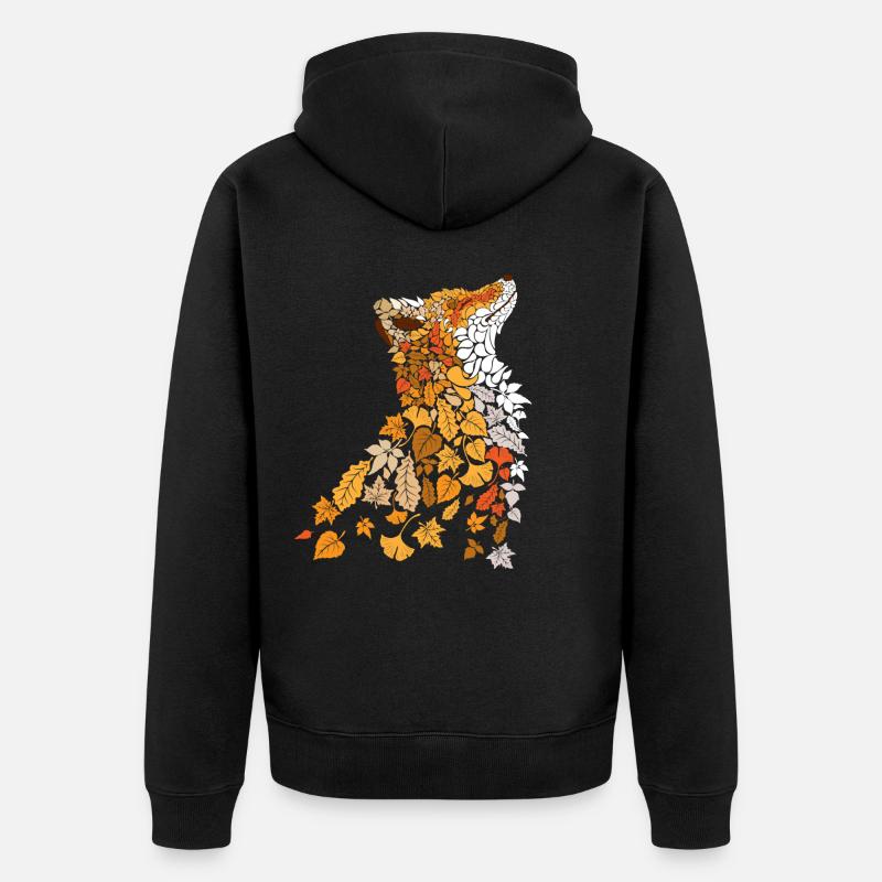 Autumn Fox - Unisex Premium Bio Zip Hoodie - Schwarz