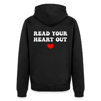 Read Your Heart Out - Unisex Premium Organic Zip Hoodie - black - Back - Nico (187cm)