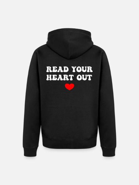 Read Your Heart Out - Unisex Premium Organic Zip Hoodie - black