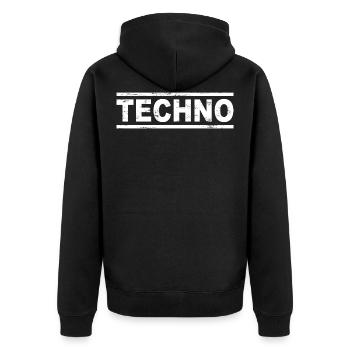 Techno - Veste à capuche bio Premium Unisexe - noir - Dos - Nico (187cm)
