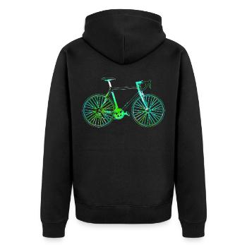 Vélo cycliste vélo vélo roue cadeau - Veste à capuche bio Premium Unisexe - noir - Dos - Nico (187cm)
