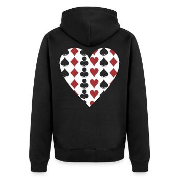 Jeu de cartes Poker Heart - Veste à capuche bio Premium Unisexe - noir - Dos - Nico (187cm)