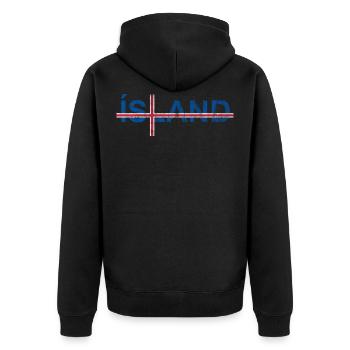 Island Flagge Skandinavisches Kreuz Reise Urlaub - Unisex Premium Bio Zip Hoodie - Schwarz - Hinten - Nico (187cm)
