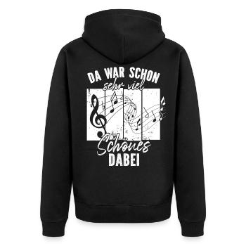Chorleiter Dirigent Musiklehrer Musiker Retro Note - Unisex Premium Bio Zip Hoodie - Schwarz - Hinten - Nico (187cm)