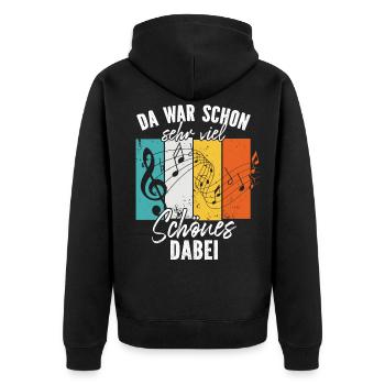 Chorleiter Dirigent Musiklehrer Musiker Retro Note - Unisex Premium Bio Zip Hoodie - Schwarz - Hinten - Nico (187cm)