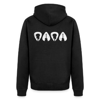 Gitarre Papa Musiker Instrument Plektron Gitarrist - Unisex Premium Bio Zip Hoodie - Schwarz - Hinten - Nico (187cm)