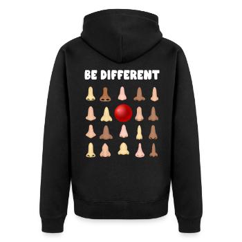 Be Anders Jeck Red Nose Carnival Clown Nose - Unisex Premium Organic Zip Hoodie - black - Back - Nico (187cm)