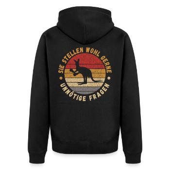 Ask Probably Like Unnecessary Questions Boxer Kangaroo - Unisex Premium Organic Zip Hoodie - black - Back - Nico (187cm)