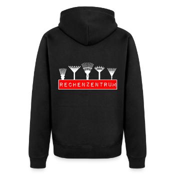 Rechenzentrum lustig Gartenarbeit lustig IT - Unisex Premium Bio Zip Hoodie - Schwarz - Hinten - Nico (187cm)