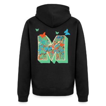 e 4 papillons m - Veste à capuche bio Premium Unisexe - noir - Dos - Nico (187cm)