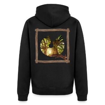 la forêt avec écureuils - Veste à capuche bio Premium Unisexe - noir - Dos - Nico (187cm)