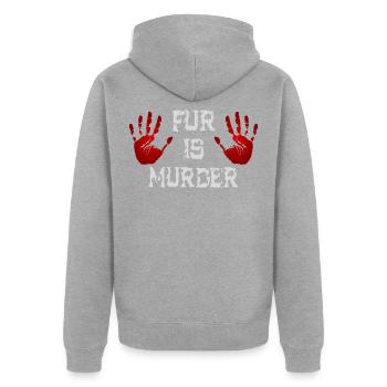 La fourrure est un meurtre - Veste à capuche bio Premium Unisexe - gris chiné - Dos - Nico (187cm)
