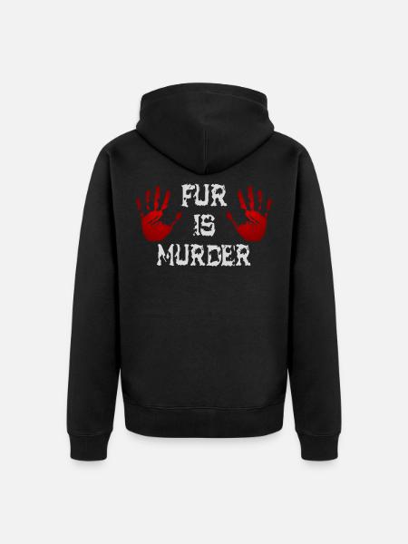 Fur is murder - Unisex Premium Organic Zip Hoodie - black
