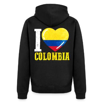 J’aime la Colombie - Veste à capuche bio Premium Unisexe - noir - Dos - Nico (187cm)