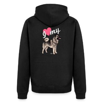 Gris amour norvégien - Veste à capuche bio Premium Unisexe - noir - Dos - Nico (187cm)
