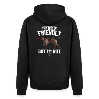 ssfriendly6 - Unisex Premium Bio Zip Hoodie - Schwarz - Hinten - Nico (187cm)