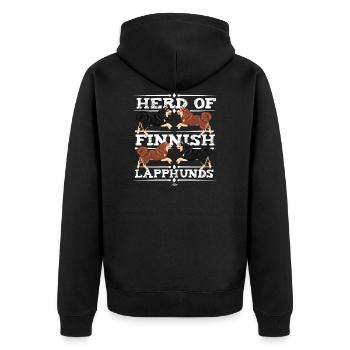 HERDoflapphunds - Unisex Premium Bio Zip Hoodie - Schwarz - Hinten - Nico (187cm)