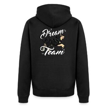 slkdreamteam4 - Unisex Premium Bio Zip Hoodie - Schwarz - Hinten - Nico (187cm)