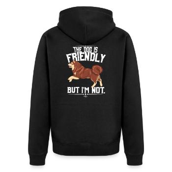 slkfriendly4 - Unisex Premium Bio Zip Hoodie - Schwarz - Hinten - Nico (187cm)