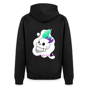Conception de crâne collection streetwear Illustration - Veste à capuche bio Premium Unisexe - noir - Dos - Nico (187cm)