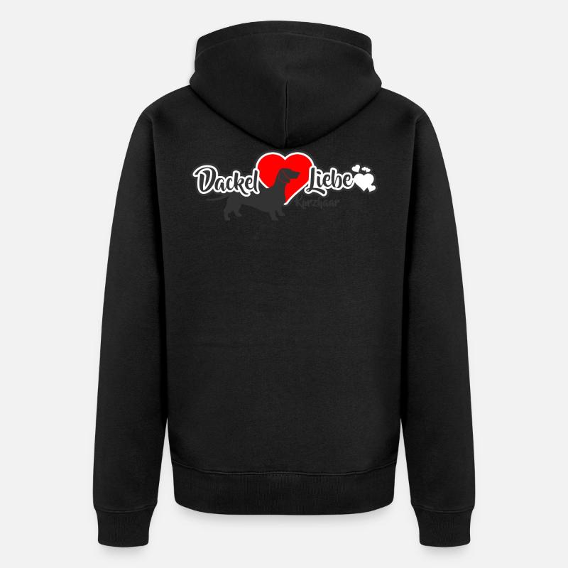 Amour de teckel teckel - Veste à capuche bio Premium Unisexe - noir